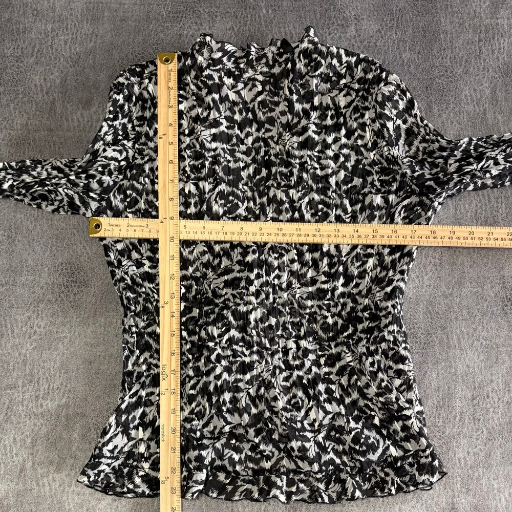 Y2k Notations Ruched Patterned Long Sleeve Blouse - image 5